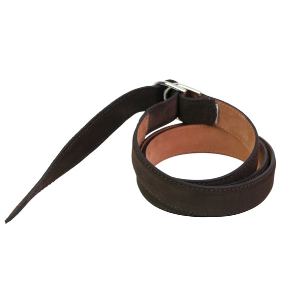 J. CREW BROWN REAL LEATHER SUEDE 1 1/8"Wd DRESS CASUAL WOMEN'S BELT Sz L/XL (85T - Picture 4 of 14